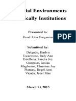 Financial Environments Specifically Institutions: Ronil John Garganian