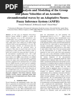 Acoustic Analysis and Modeling of The Group and Phase Velocities of An Acoustic Circumferential Wave