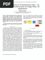 Implementation of Transformerless Step - Up Converter and H6 Inverter For Single Phase AC Applications