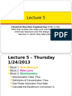 CRE5 Fogler 5 - Stoichiometry Gas (Continous) Systems