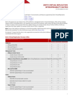 Zerto Virtual Replication Operability Matrix