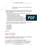 Contabilidade - Custos - Exercícios Resolvidos