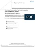 Submarine Power Cables Laying Procedure The Fleet and Reliability Analysis