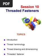 Threaded Fasteners: Session 10