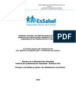 Plan Operativo Alimentación Saludable Festival 2014 - Compartir