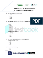 Clear SSC CGL QUANT in 1 Day Predicted Question Bank in PDF With Solutions