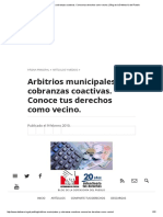 Arbitrios Municipales y Cobranzas Coactivas. Conoce Tus Derechos Como Vecino