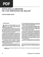 La Ética en La Gestión de Los Servicios de Salud