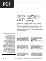 Price Responsive Demand in Wholesale Markets Why Is So Little Happening 2001 The Electricity Journal