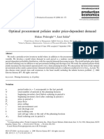 Optimal Procurement Policies Under Price-Dependent Demand: Hakan Polatoglu, Izzet Sahin