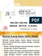 Macam-Macam Ruang Bakar Motor Diesel