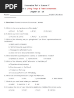 G4 - SCI Summative Test in Science IV (Chapters 14 - 19)