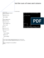 Program To Find The Sum of Rows and Column of An Array