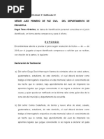 Memorial de Proposicion de Testigos Parte Demandada Juicio Sumario