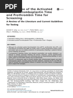 Clinical Use PT and APTT