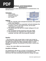 Motors and Generators Practical 1: Apparatus