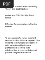 Effective Communication in Nursing