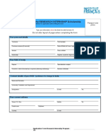 Application Form For The RESEARCH INTERNSHIP Scholarship: Passport Size Photo