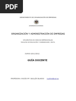 Guía Docente Organización y Administración de Empresas