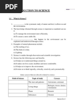 Science Form One - Introduction To Science