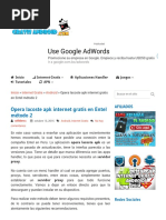 Opera Lacoste Apk Internet Gratis en Entel Método 2