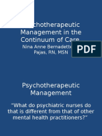 Psychotherapeutic Management in The Continuum of Care