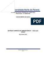 Relatório Educação Infantil Do Sexto Período Do Curso de Pedagogia