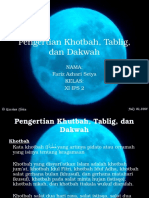 Pengertian Khotbah, Tablig, Dan Dakwah