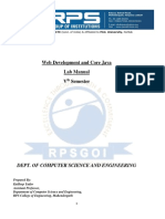 Web Development and Core Java Lab Manual V Semester: Dept. of Computer Science and Engineering