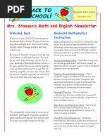 English and Math Newsletter