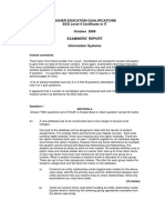 Higher Education Qualifications BCS Level 4 Certificate in IT October 2009 Examiners' Report Information Systems