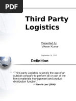 Third Party Logistics: Presented by