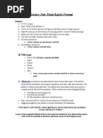 Science Fair Final Report Format