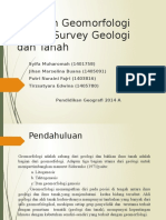 Peranan Geomorfologi Dalam Survey Geologi Dan Tanah