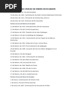 Fechas Cívicas de Enero en Ecuador