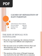 Causes of Separation of East Pakistan