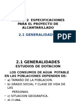 Unidad 2 Especificaciones para El Proyecto de Alcantarillado