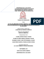 "El Rol Del Ministerio de Medio Ambiente y Recursos Naturales en La Aplicabilidad de La Ley de Areas Naturales Protegidas en El Salvador