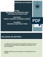 Balances de Materia Procesos No Reactivos