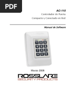 Manual Del Software Control de Acesso Rosslare AC1151 PDF