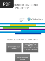 Discounted Dividend Valuation: Presenter Venue Date