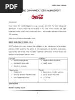 Marketing Communications Management: Swot Analysis of Coca Cola