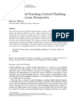 Belief, Doubt, Critical Thinking, Pedagogy, C. S. Peirce, Wells