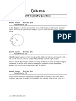 JMO Geometry Questions: Level: Junior Ref No: J03 Puzz Points: 12