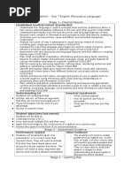 Ubd Term 3 Unit Planner Year 7 English