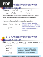 6.1 Antiderivatives With Slope Fields: y X y X