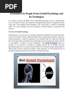 Awareness For People From Gestalt Psychology and Its Techniques