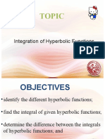 Lesson 9 Integration of Hyperbolic Functions