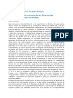 La Descentralización Fiscal en Bolivia