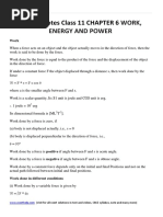 Physics Notes Class 11 Chapter 6 Work, Energy and Power